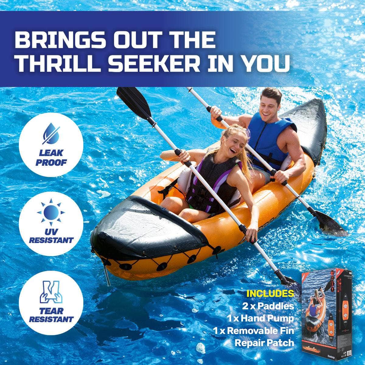 Lite-Rapid 2 Person Kayak Oars Hand Pump Fins Inflatable