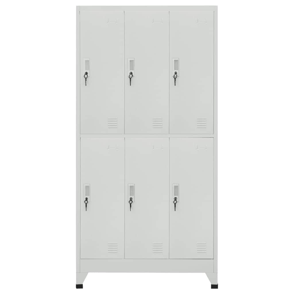 Locker Cabinet with 6 Compartments Steel Grey