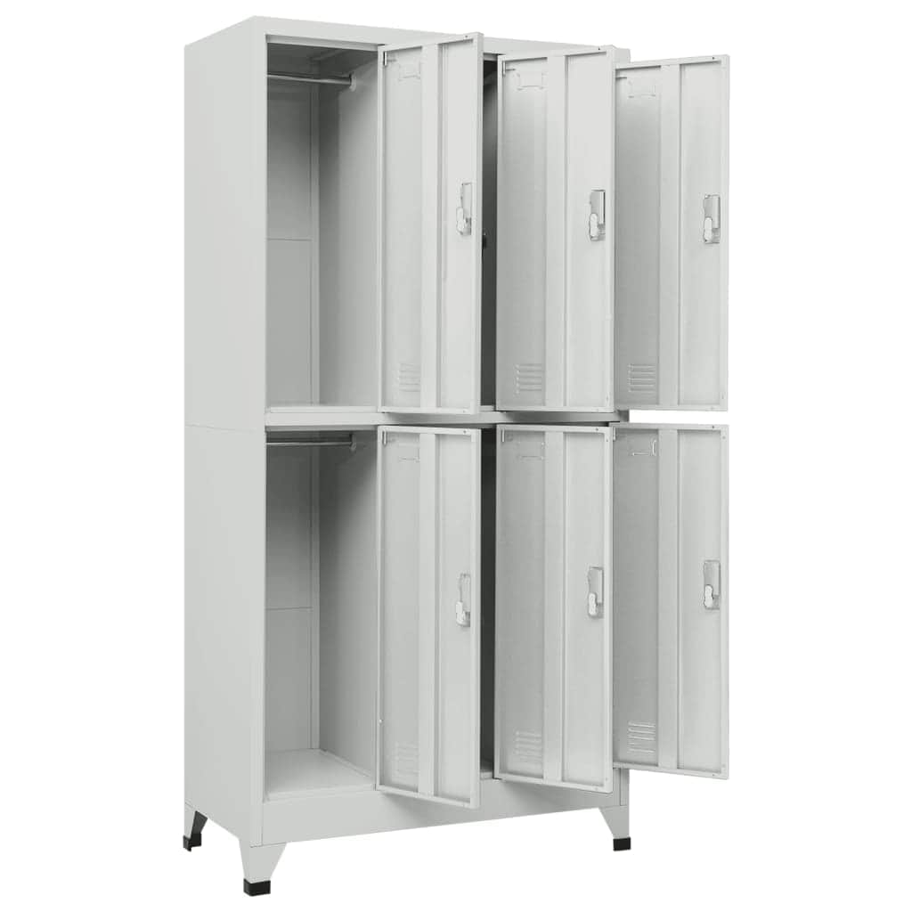 Locker Cabinet with 6 Compartments Steel Grey