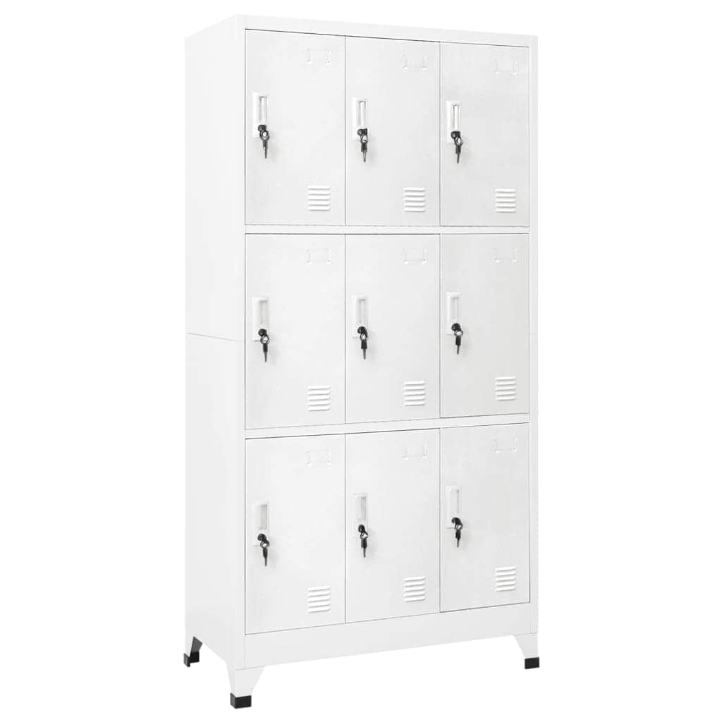 Locker Cabinet with 9 Compartments Steel Grey