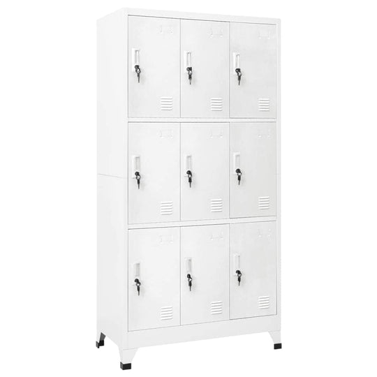 Locker Cabinet with 9 Compartments Steel Grey