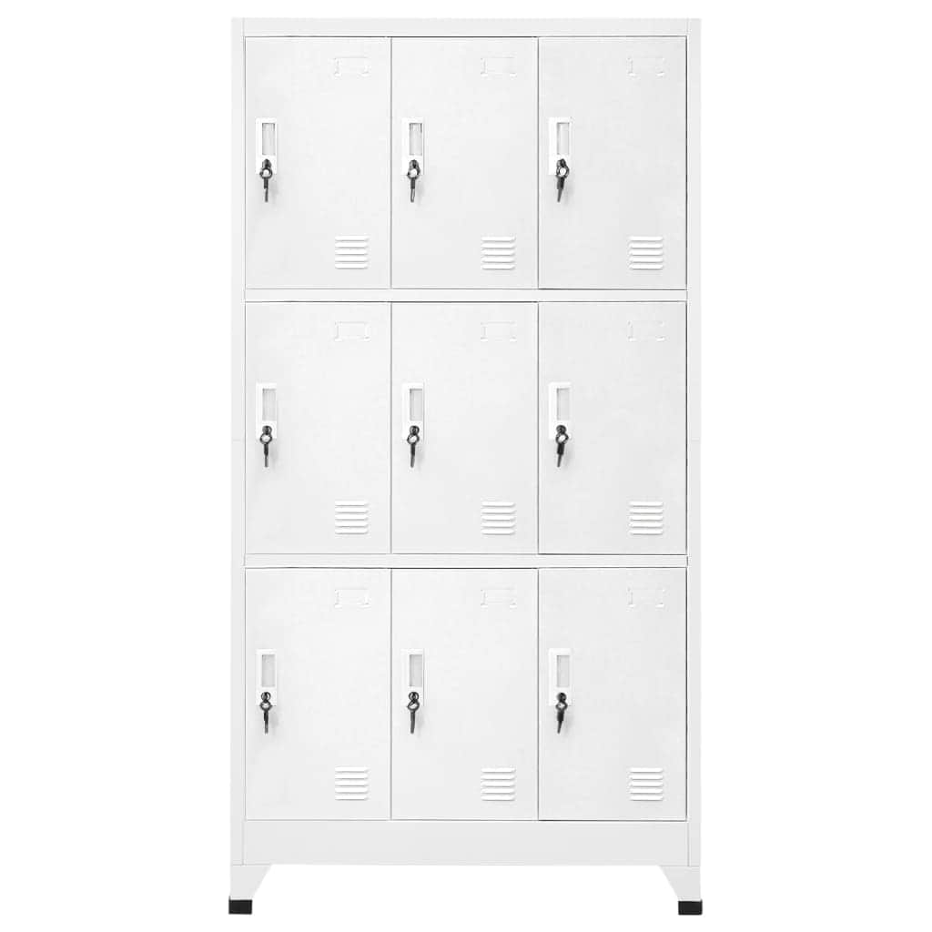 Locker Cabinet with 9 Compartments Steel Grey