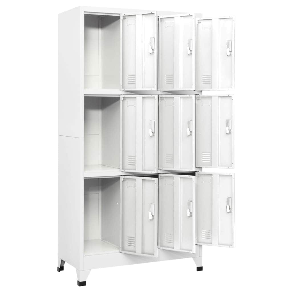 Locker Cabinet with 9 Compartments Steel Grey