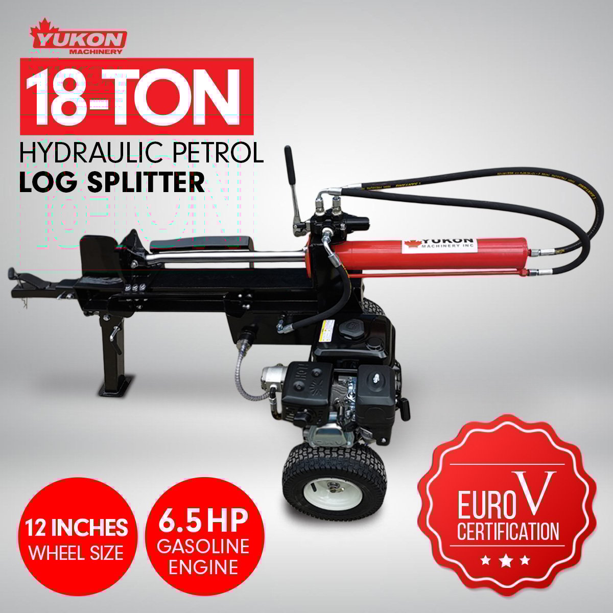 Petrol Log Splitter Wood Cutter - 18Ton