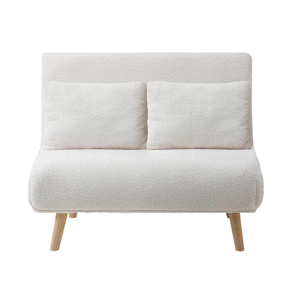 Lounge Sofa Bed Polyester Double Seat Green