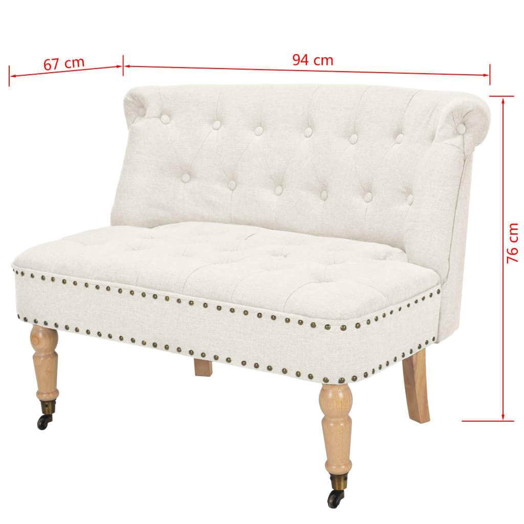 Loveseat Fabric White