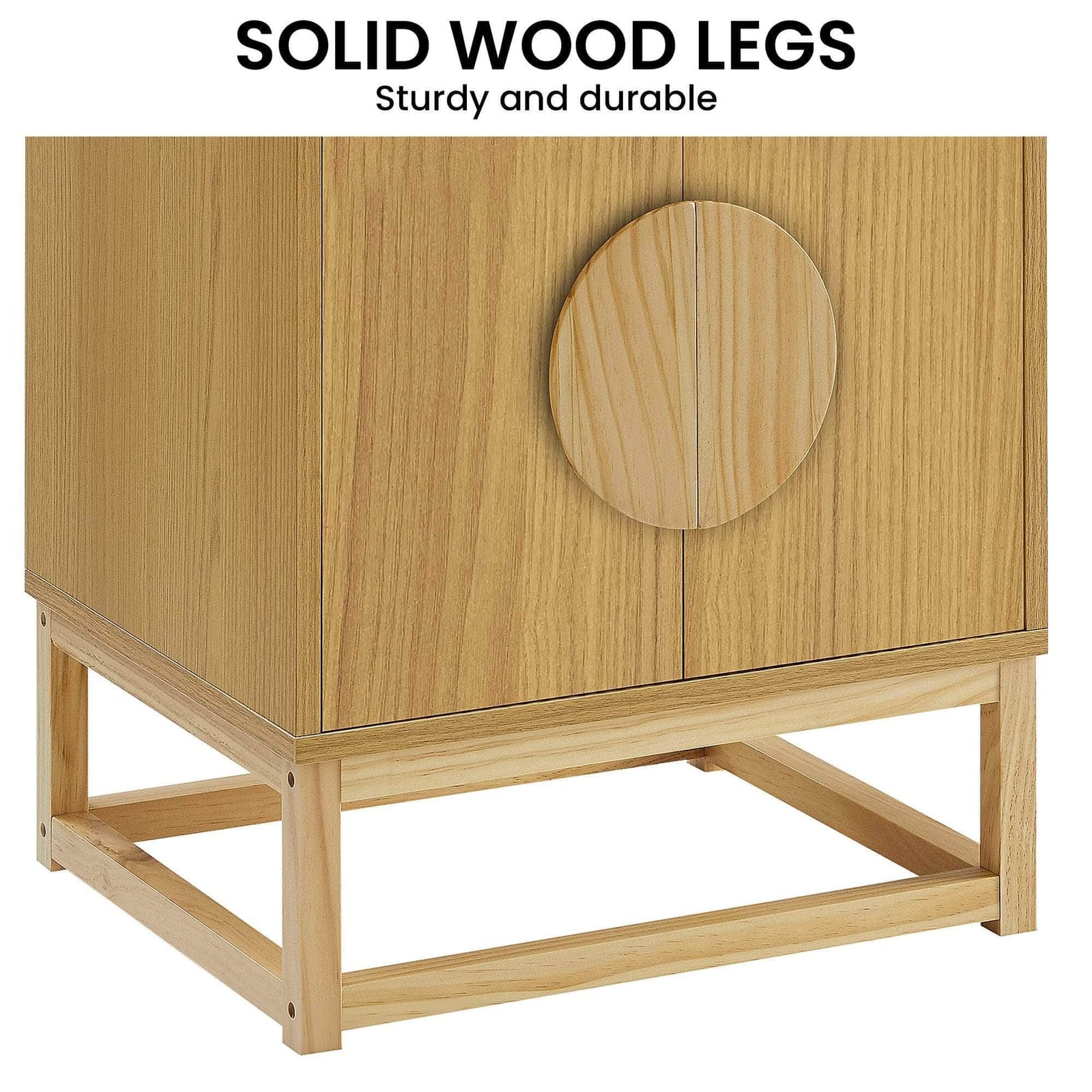 Luca Bedside Table Split Door Night Stand - Natural, indoor furniture