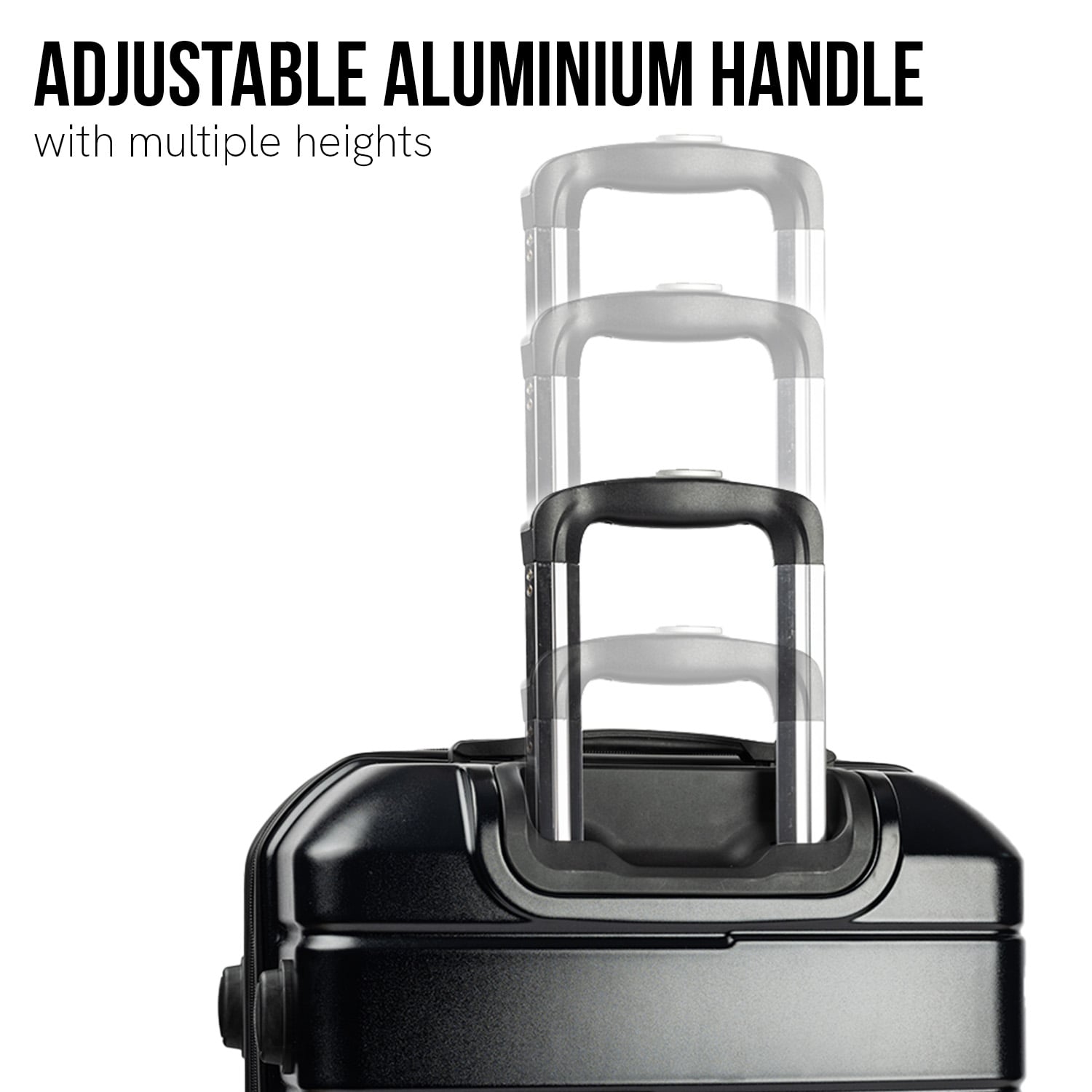 Hard Shell Suitcase 20in Black 38x23x55cm
