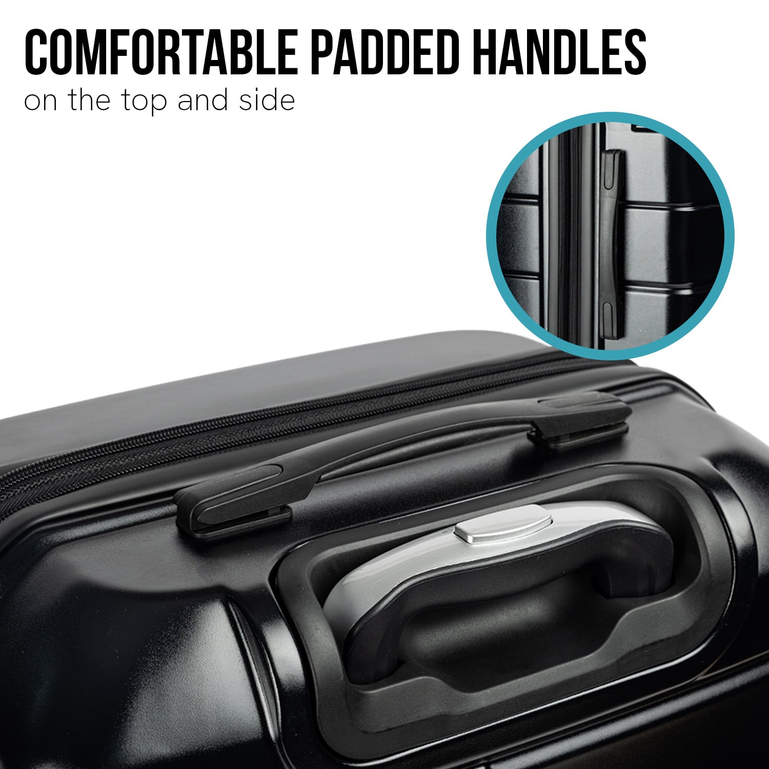 Hard Shell Suitcase 20in Black 38x23x55cm