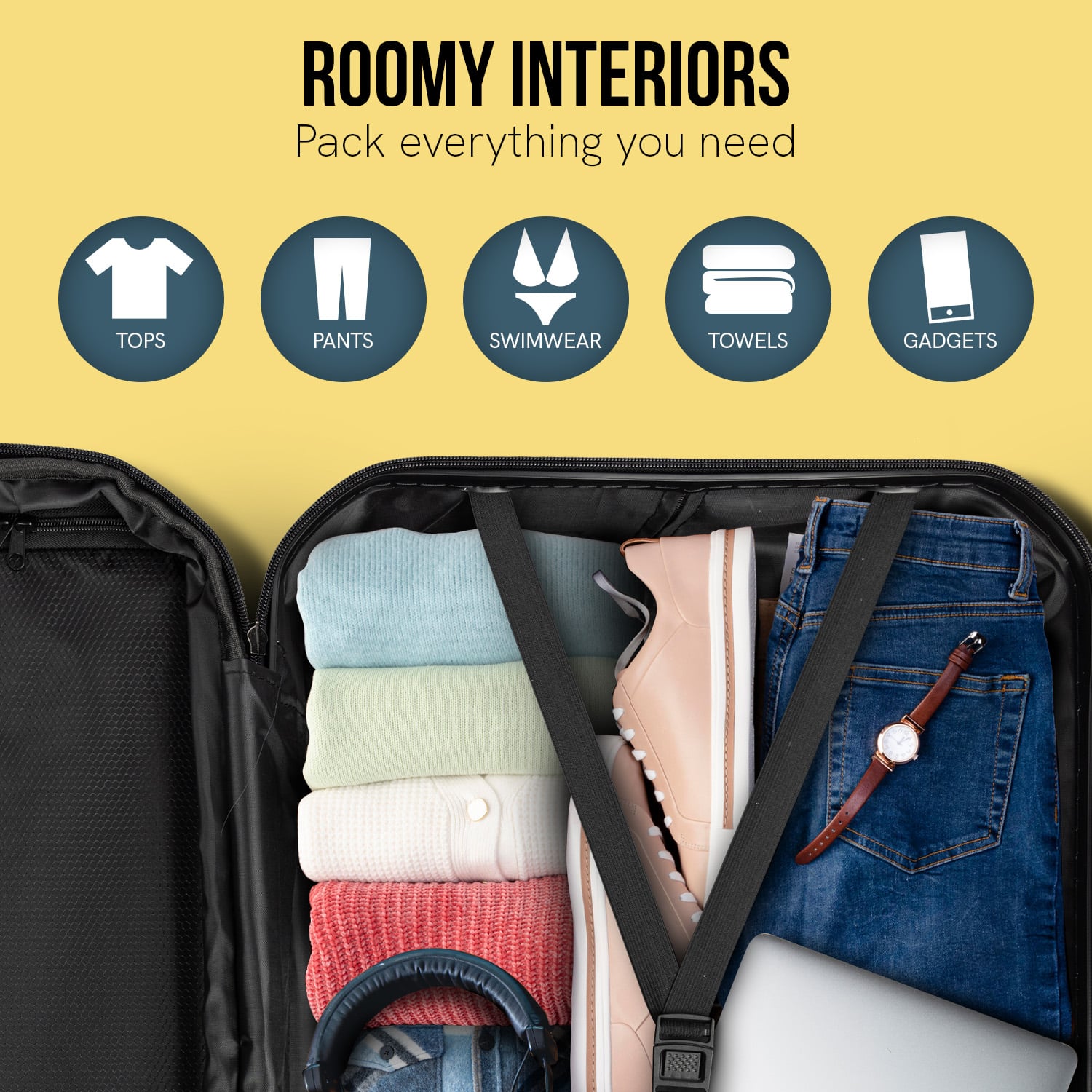 24in Hard Shell Suitcase Electric Teal 44x27x66cm