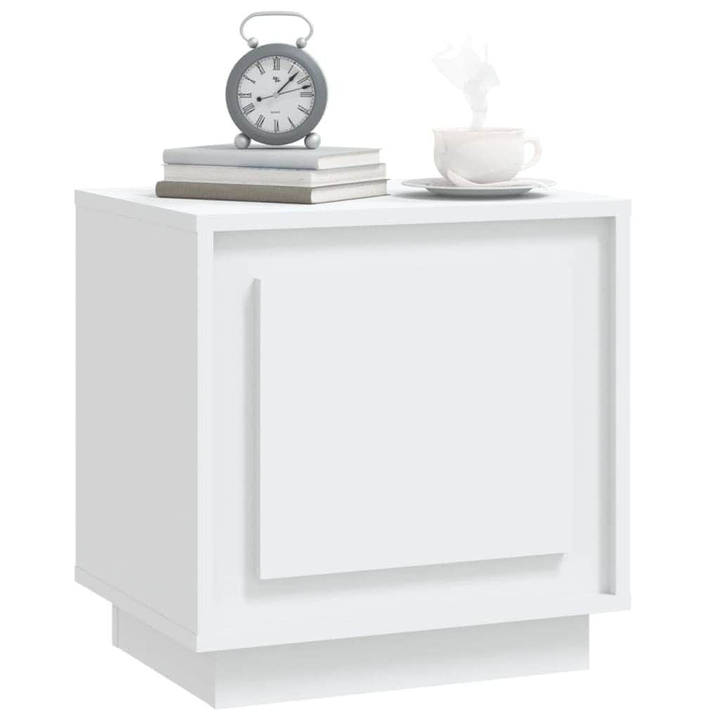 Luminous Haven White Engineered Wood Bedside Cabinet