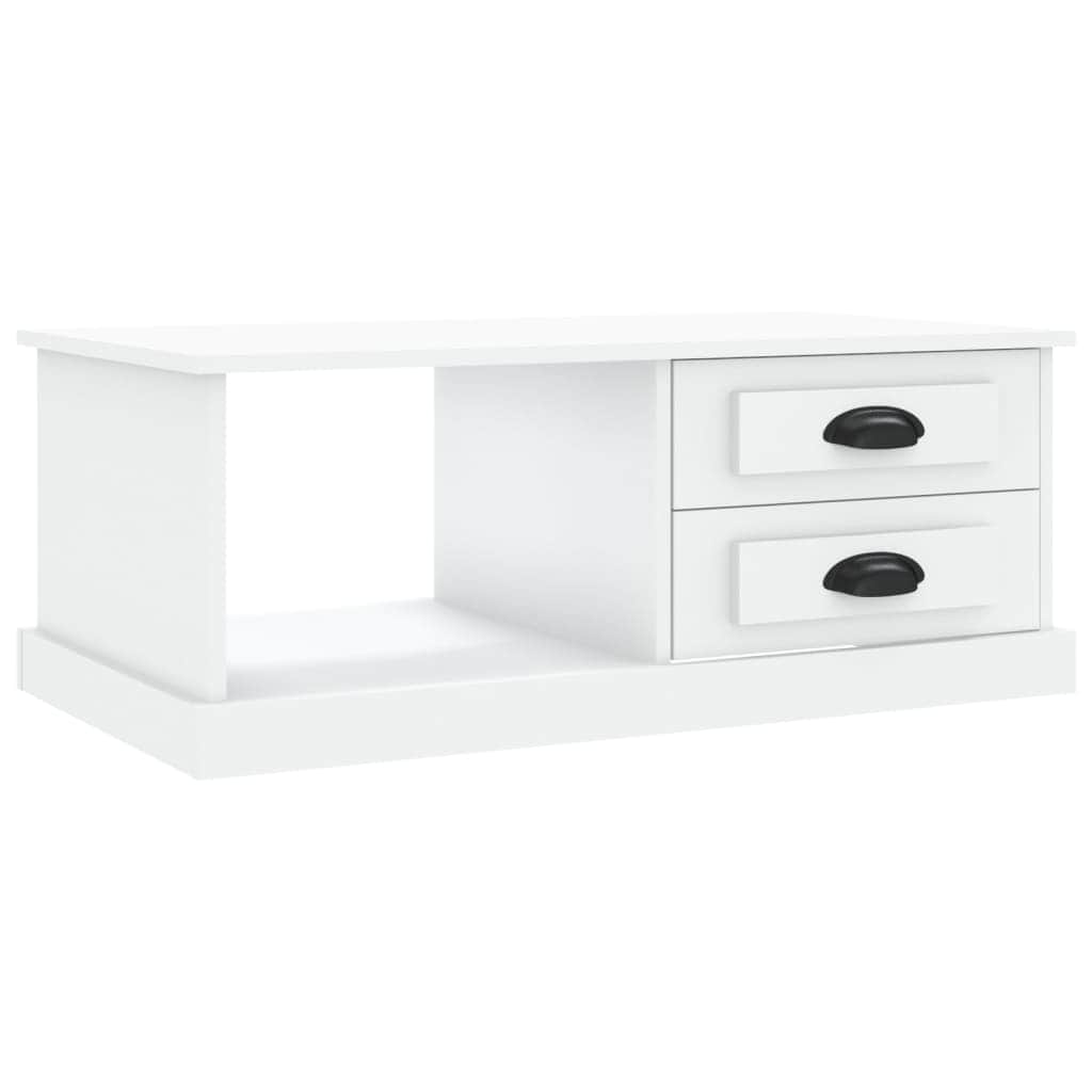 Luminous Minimalism: White Engineered Wood Coffee Table