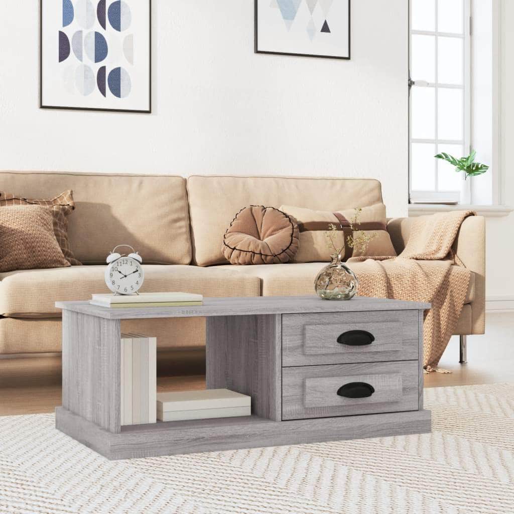 Luminous Minimalism: White Engineered Wood Coffee Table