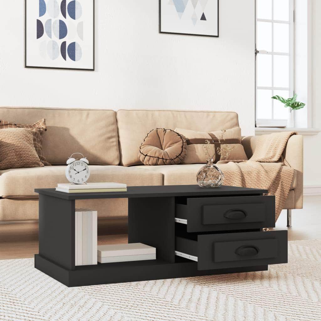 Luminous Minimalism: White Engineered Wood Coffee Table