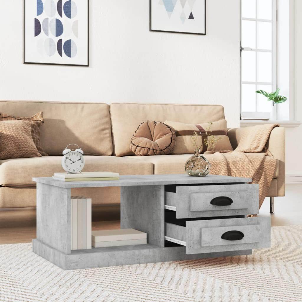 Luminous Minimalism: White Engineered Wood Coffee Table