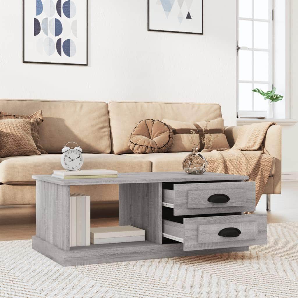 Luminous Minimalism: White Engineered Wood Coffee Table