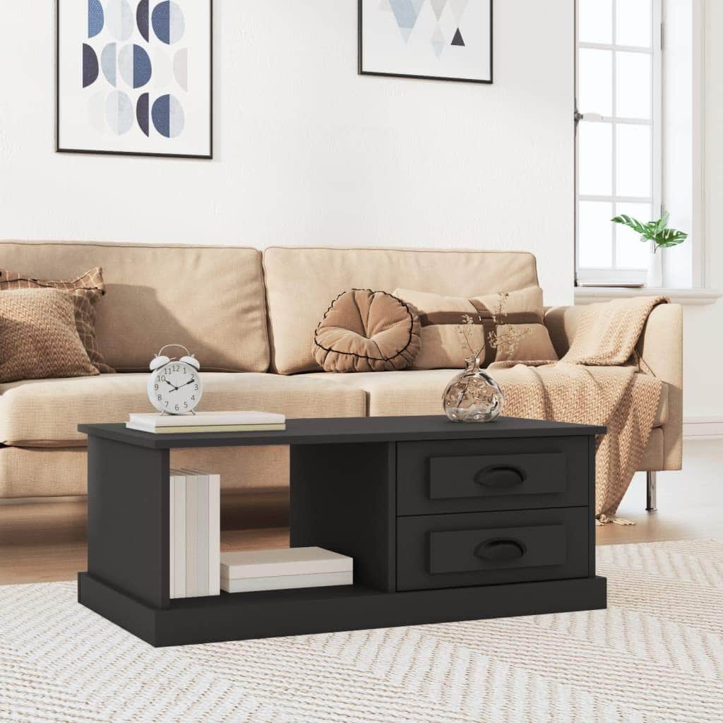 Luminous Minimalism: White Engineered Wood Coffee Table