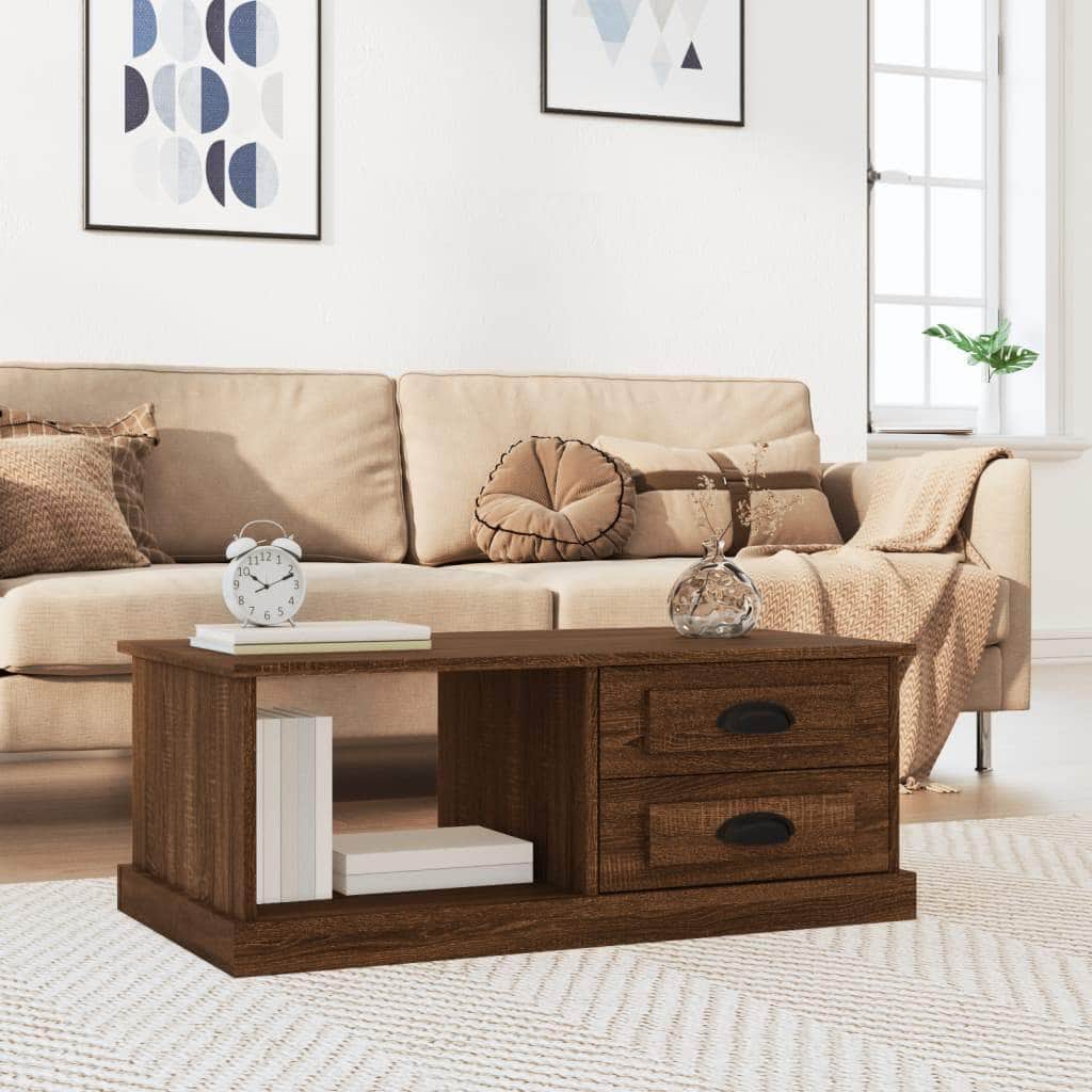 Luminous Minimalism: White Engineered Wood Coffee Table