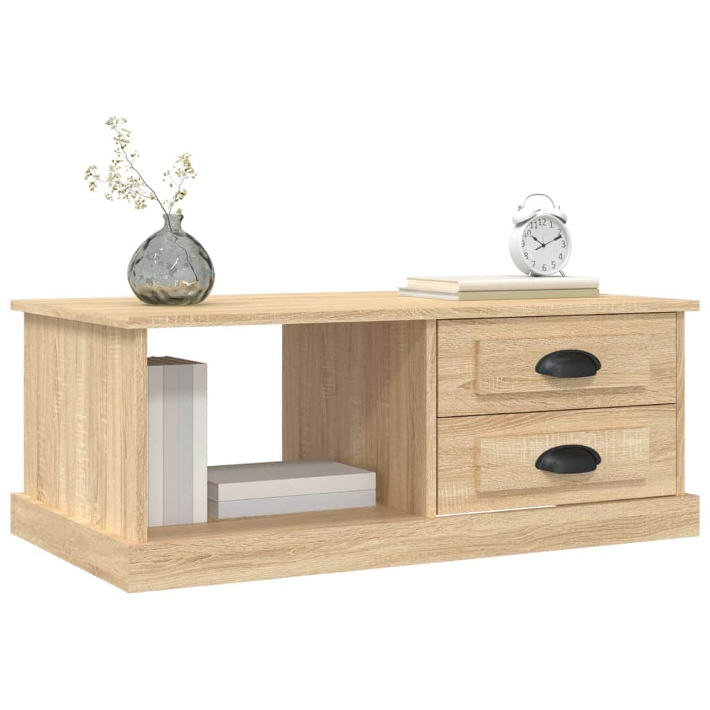 Luminous Minimalism: White Engineered Wood Coffee Table