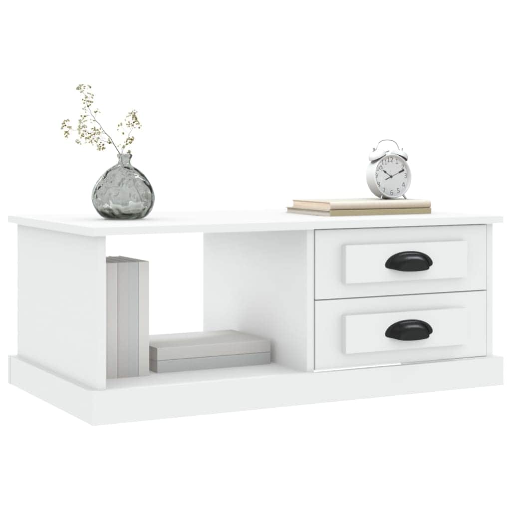 Luminous Minimalism: White Engineered Wood Coffee Table