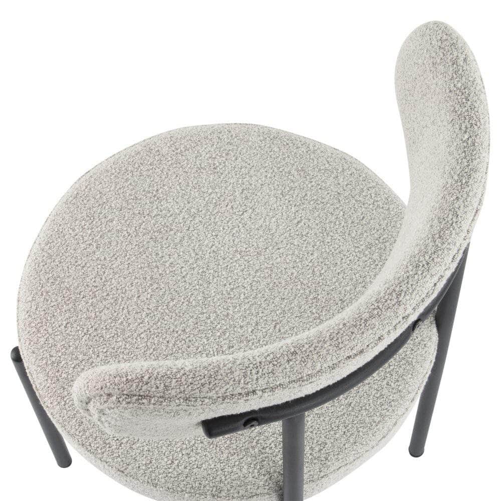 Luxe Boucle Cushioned Elsa Dining Chairs in White Quartz
