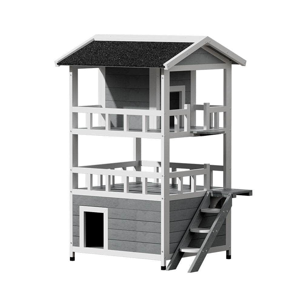 Luxurious Pet Condo with a View - Outdoor Wooden Rabbit Hutch