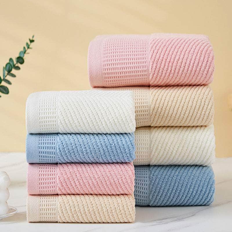 Luxurious Towel Set - Diagonal Stripe Bath & Hand Towels