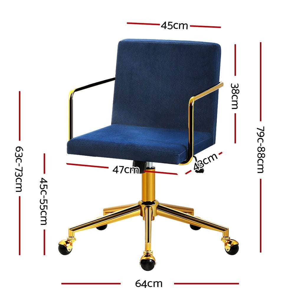 Luxurious Velvet Office Chair Executive Computer Chairs-Royal blue