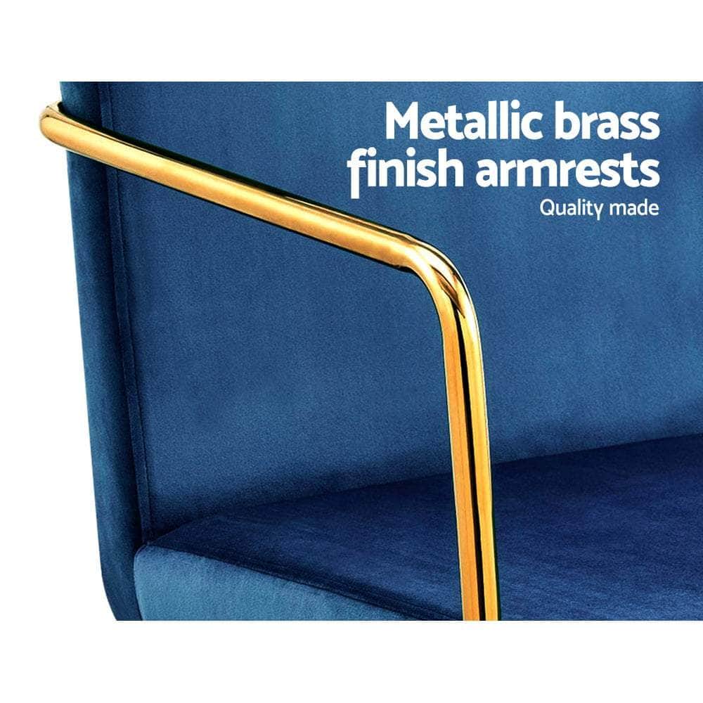 Luxurious Velvet Office Chair Executive Computer Chairs-Royal blue