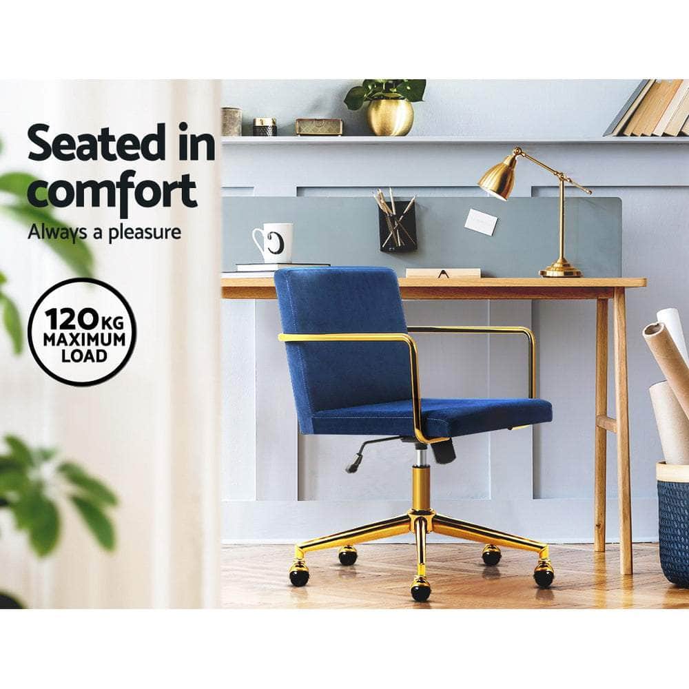 Luxurious Velvet Office Chair Executive Computer Chairs-Royal blue