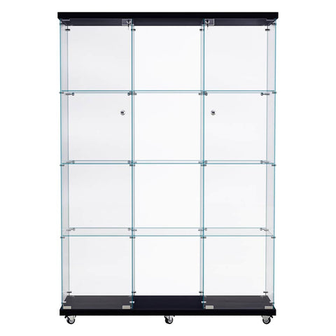Luxury 169cm Tall Glass Display Cabinet 4 Tier  Scandi Inspired