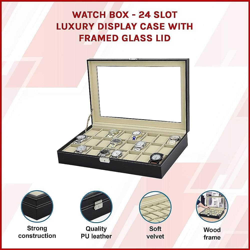 Luxury 24 Slot Watch Display Case
