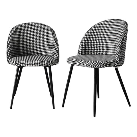 Luxury 2x Dining Chairs Kitchen Cafe Black and White  Foldable