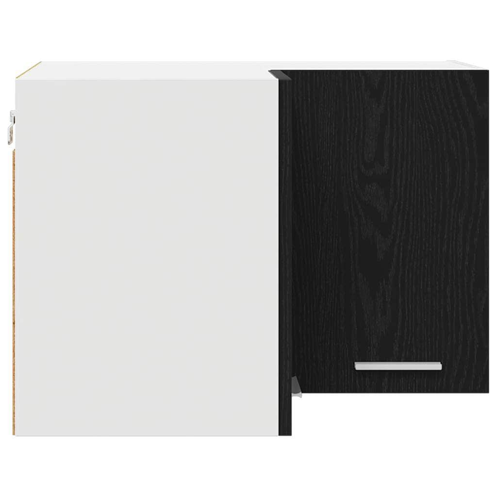 Luxury Cabinet Riga Black Oak and White - Designer Finish, Black colour