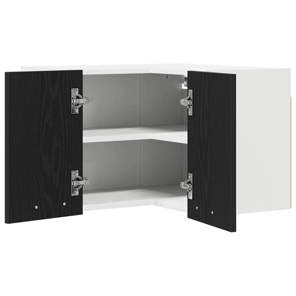 Luxury Cabinet Riga Black Oak and White - Designer Finish | Black colour