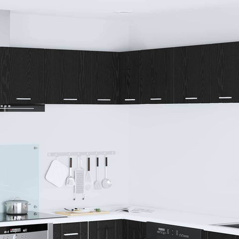 Luxury Cabinet Riga Black Oak and White - Designer Finish