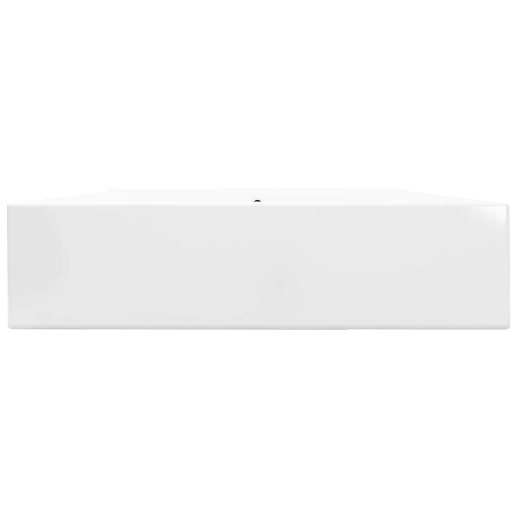 Luxury Ceraic Basin Rectangular Sink White with Faucet Hole