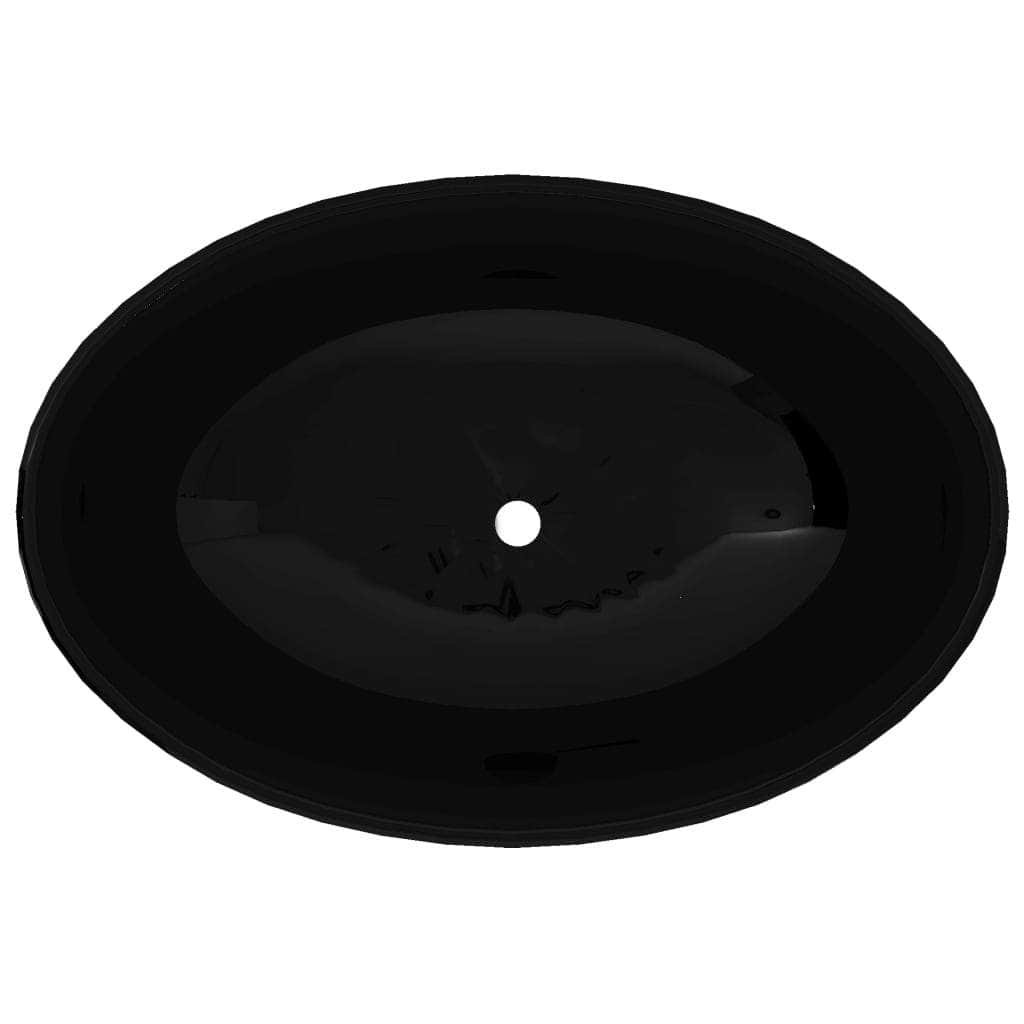 Luxury Ceramic Basin Oval-shaped Sink Black