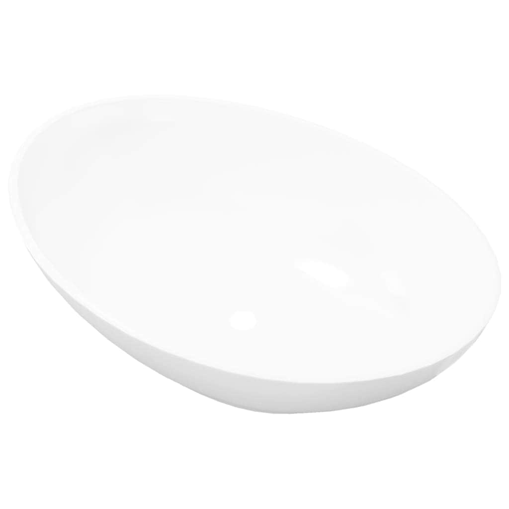 Luxury Ceramic Basin Oval-shaped Sink White  M
