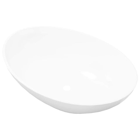Luxury Ceramic Basin Oval-shaped Sink White  M