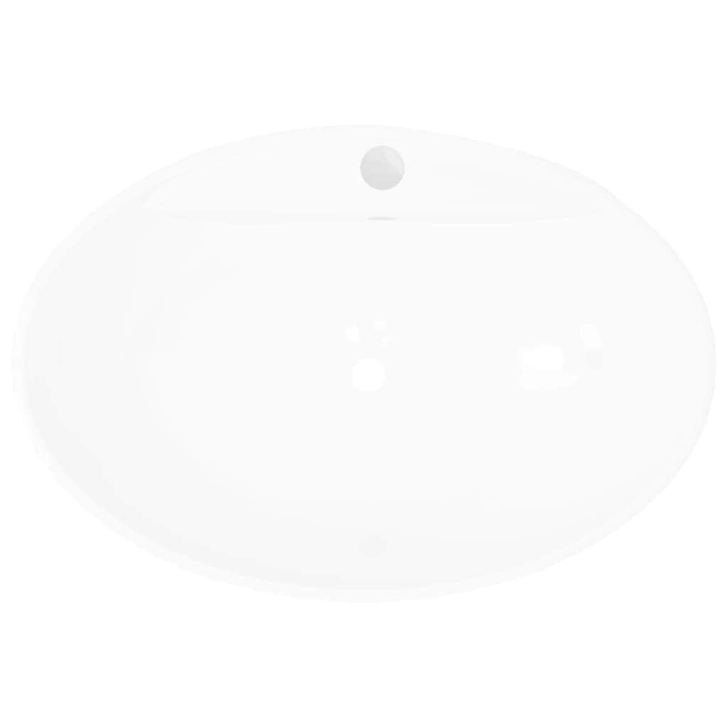 Luxury Ceramic Basin Oval with Overflow and Faucet Hole