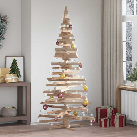 Luxury Christmas Trees with Stand Natural 210cm Solid pine wood - Home