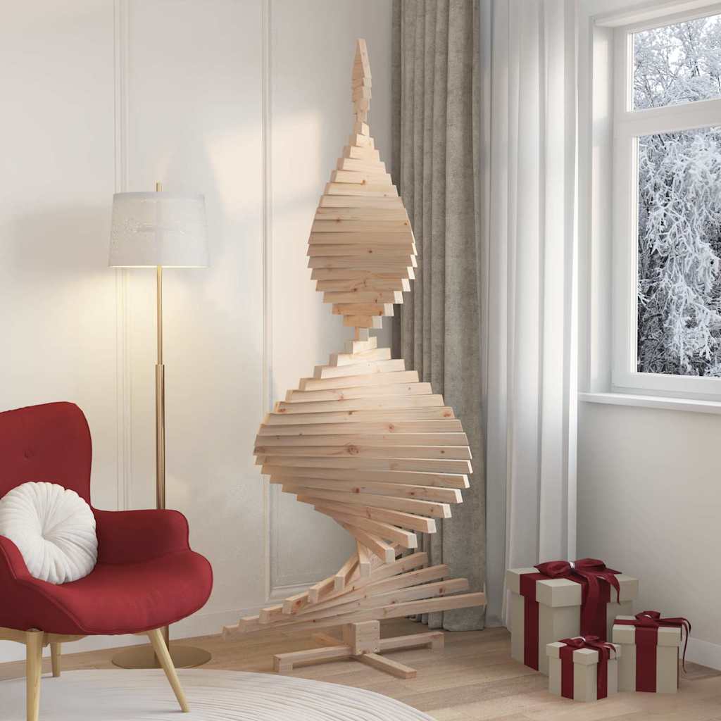 Luxury Christmas Trees with Stand Natural 210cm Solid pine wood - Home