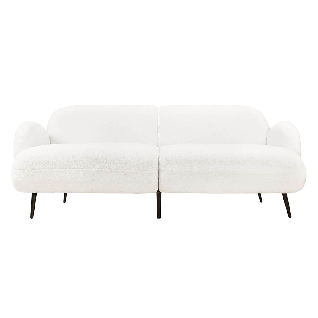 Luxury Cloud Sofa 3 Seater Sherpa Fleece White  Adjustable Height