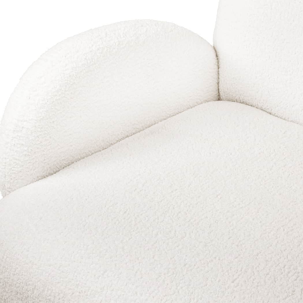 Luxury Cloud Sofa 3 Seater Sherpa Fleece White  Adjustable Height