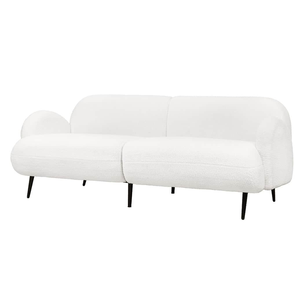 Luxury Cloud Sofa 3 Seater Sherpa Fleece White  Adjustable Height