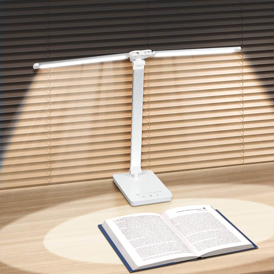Luxury Double Head Desk Lamp LED Light Eye Caring USB  Comfortable
