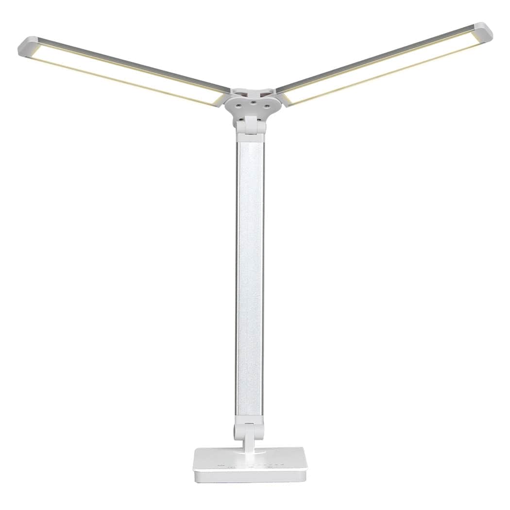 Luxury Double Head Desk Lamp LED Light Eye Caring USB  Comfortable