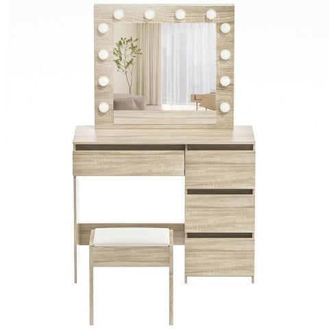 Luxury Dressing Table Stool Set Makeup Mirror Led  Durable Frame