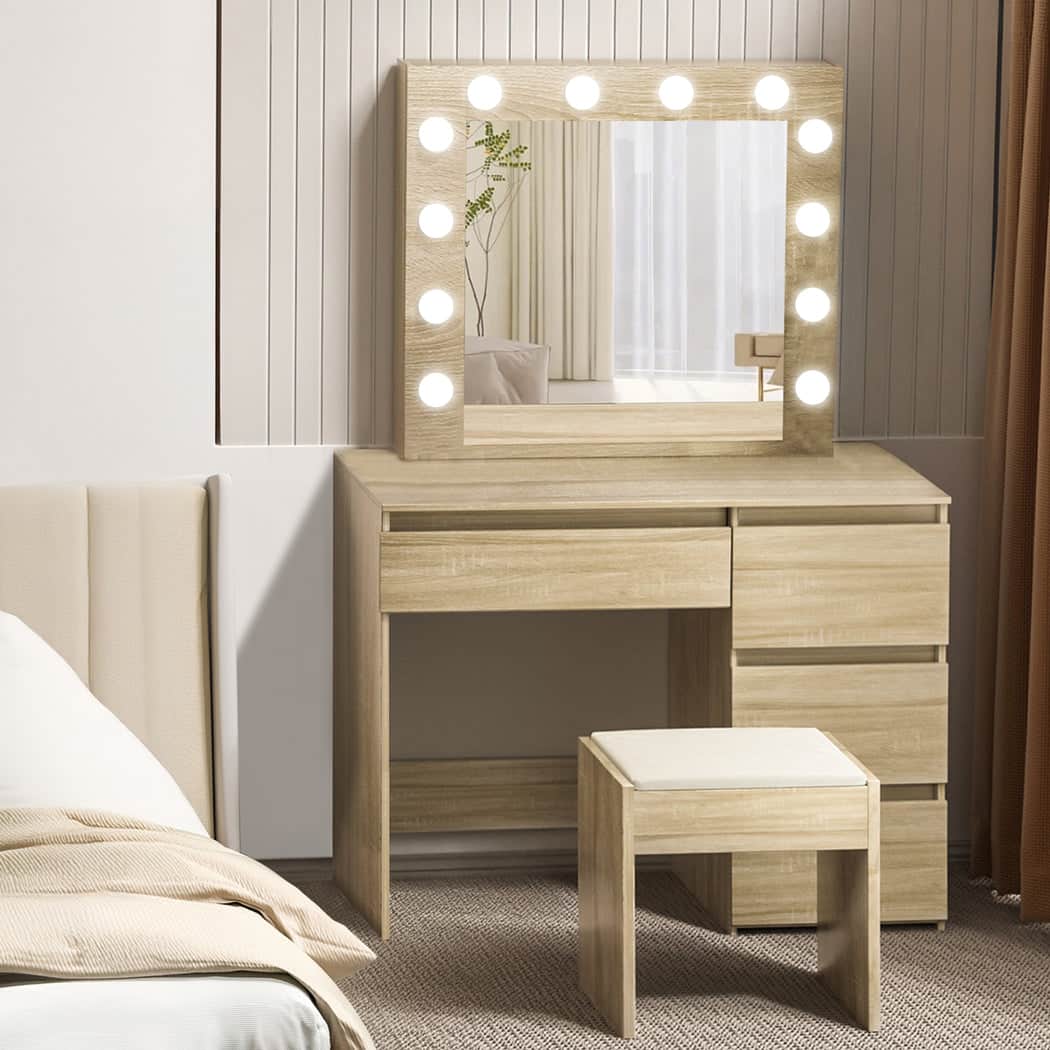 Luxury Dressing Table Stool Set Makeup Mirror Led  Durable Frame
